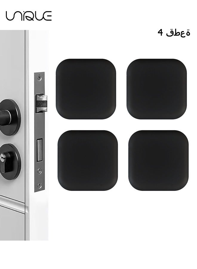 Unique 4PCS Door Stoppers Wall Protector, Silicone Door Knob Guard Wall Shield, Door Handle Bumper Self Adhesive Silencer Soft Rubber Crash Pad for Home Office - Image 1