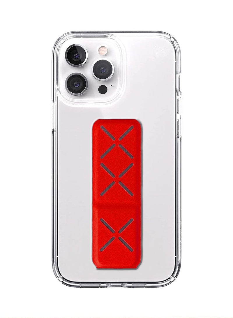 Case for iPhone 14 Pro Max, Clear Body Soft TPU Shockproof Case with Grip Kickstand(Work with Magnetic Car Mount) for iPhone 14 Pro Max 6.7 inch, Clear Red  - Image 1