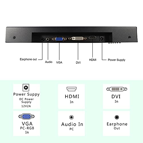 VSDISPLAY 12.1" 12.1 Inch 800x600 700nit TFT Industrial Monitor VS121ZJ01 with DVI VGA Port, Built-in Dual Speakers,Metal Shell with Bracket - Image 4