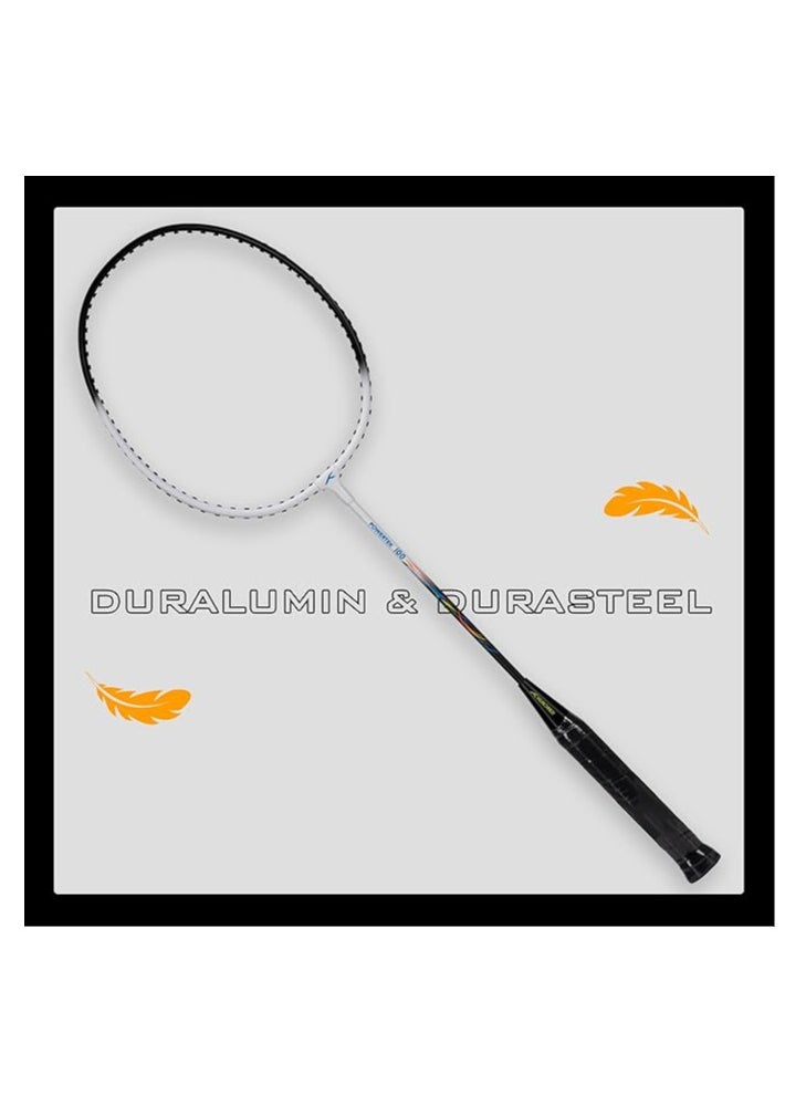 Powertek 100 (Set of 2) Badminton Racquet with Full Cover (Size: Standard, Grip Size: G5) | Strung | Material: Aluminium | Maximum Tension: 16-18lbs | for Intermediate player
