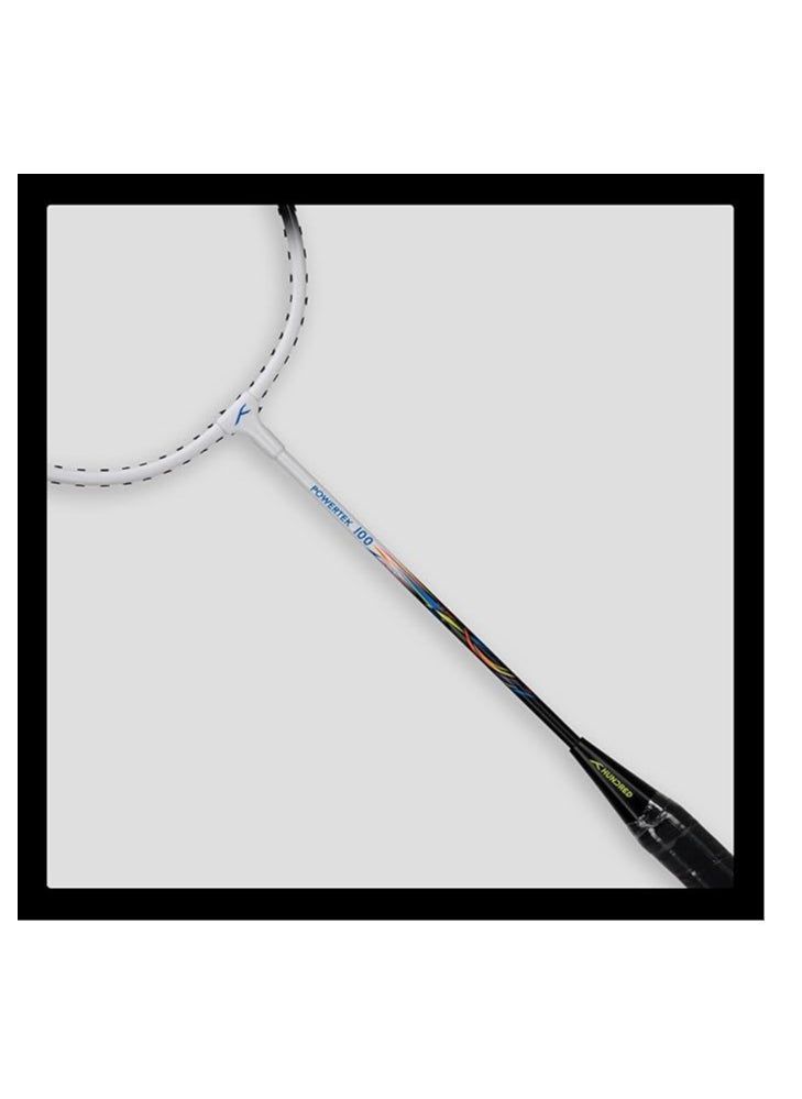 Powertek 100 (Set of 2) Badminton Racquet with Full Cover (Size: Standard, Grip Size: G5) | Strung | Material: Aluminium | Maximum Tension: 16-18lbs | for Intermediate player