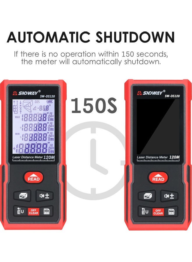 NIBEMINENT 120 Meters Laser Distance Meter Black/Red - Image 4