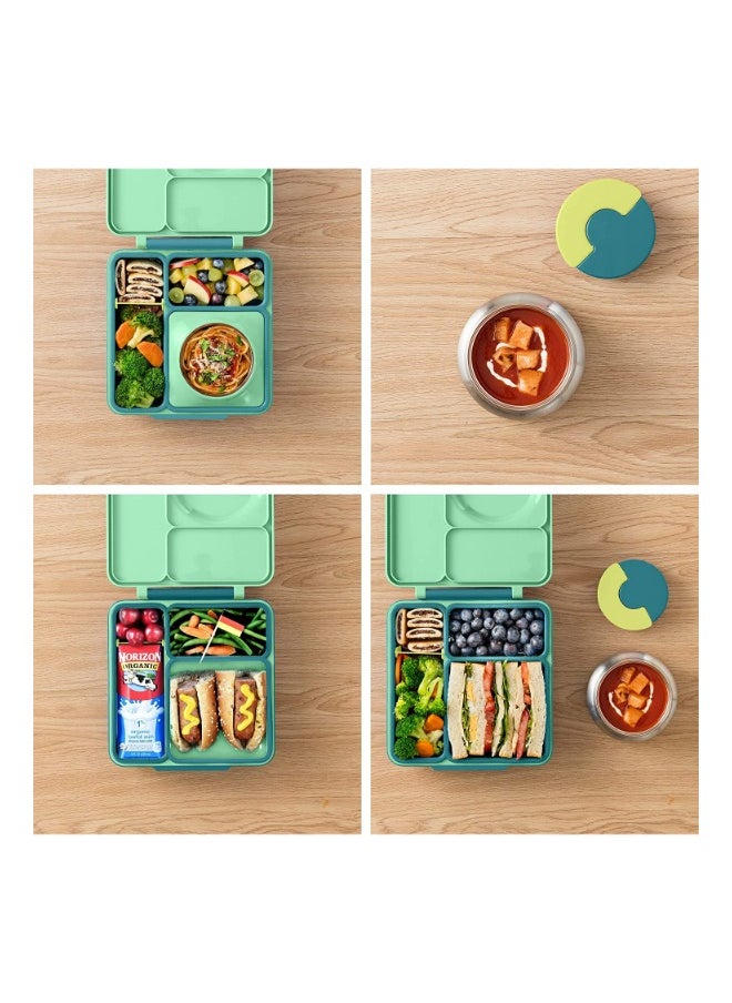 Omielife OmieBox Kids Bento Box with Insulated Thermos-Meadow  - Image 2