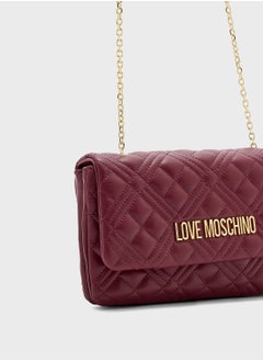 Love Moschino Chain Detailed Flap Over Clutche  - Image 3
