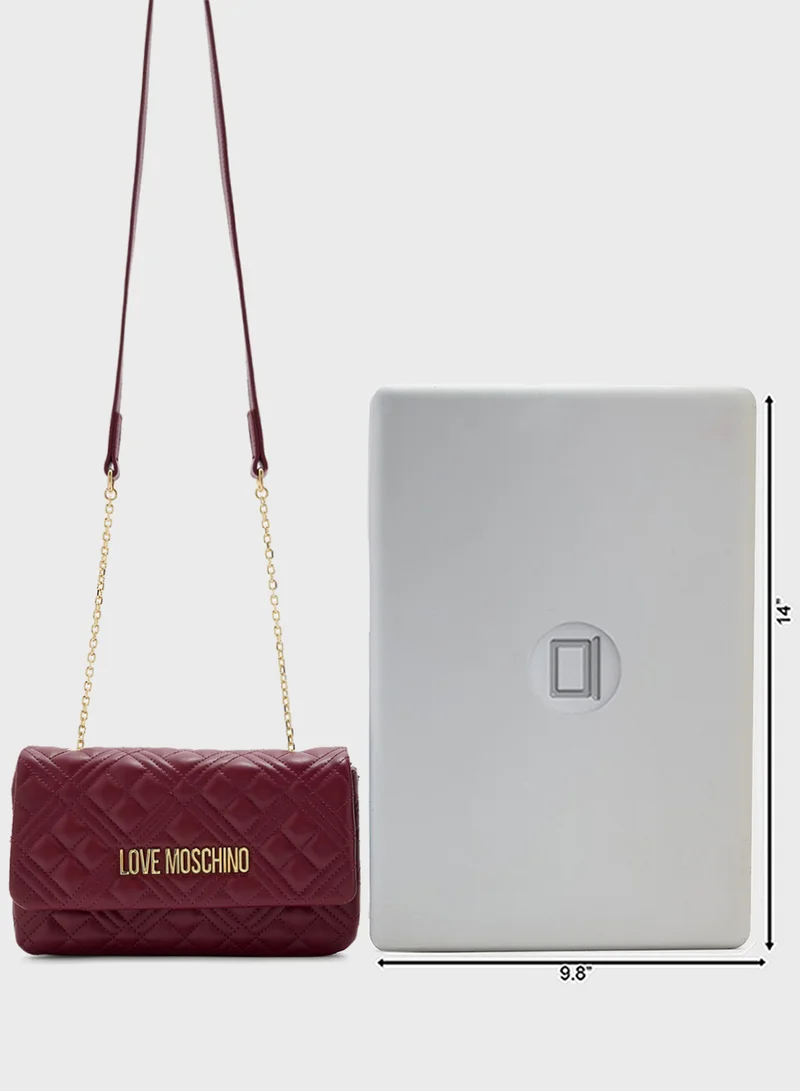 لوف موسكينو Chain Detailed Flap Over Clutche