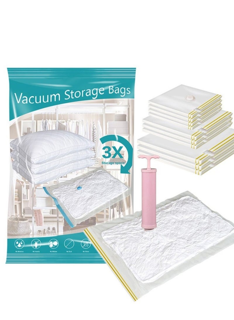 MODANOIR Modanoir 10PCS Vacuum Storage Bags, Space Saver Bags with hand Pump, Reusable Vacuum Seal Storage Bags for Bedding, Clothes, Curtains, Pillows (3 x Jumbo, 3 x Large, 4 x Medium)  - Image 1