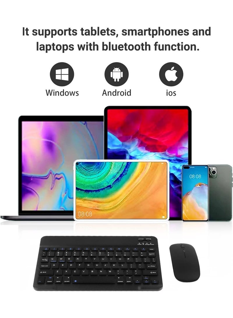 Wireless Bluetooth Keyboard and Mouse Set, Comfortable, Compact, Rechargeable, Compatible with All Devices, Black - Image 5