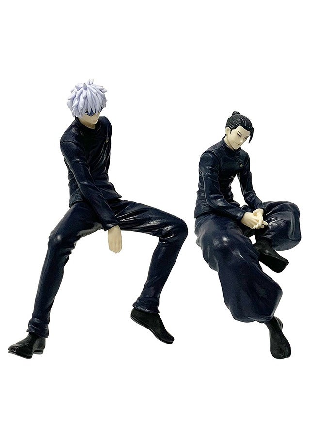 Generic - 2Pcs Anime Figures, JJK Figures, Geto Suguru/Gojo Satoru Anime Noodle Stopper Figures, PVC Model Statue Desk Ornament Gift - Image 1