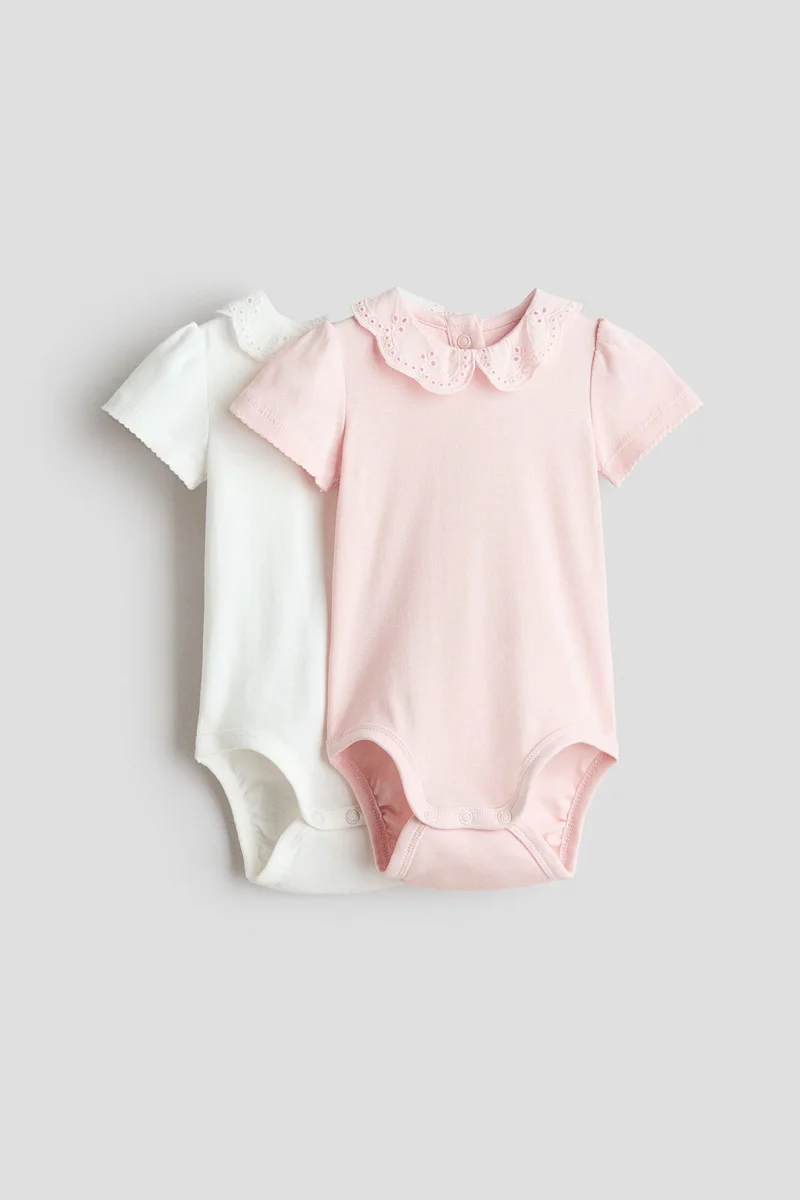 H&M 2-pack embroidery-detail bodysuits