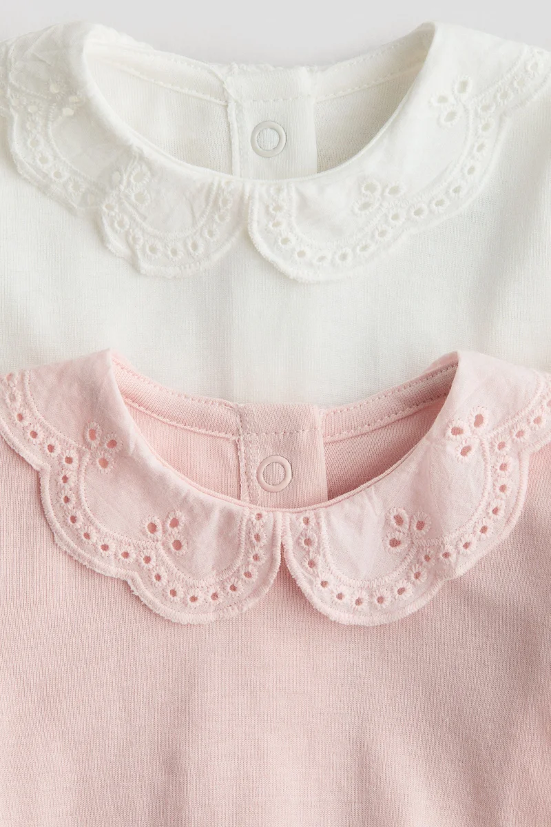 H&M 2-pack embroidery-detail bodysuits
