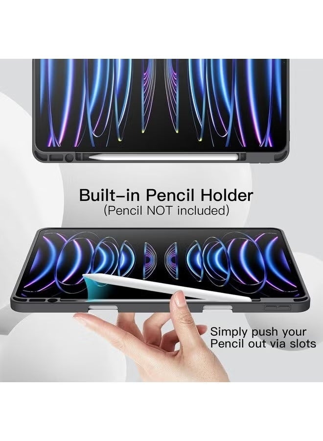 حافظة ذكية لجهاز آيباد برو 2024 مقاس 13 بوصة مع حامل أقلام - رمادي، تدعم خاصية Touch ID وخاصية التنشيط/السكون التلقائي - Image 3