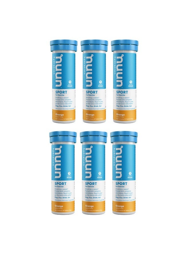 Nuun Sport: Orange Electrolyte Enhanced Drink Tablets (6 Tubes of 10 Tabs) Previously Nuun Active - Image 1