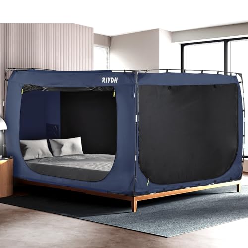RIYDH Bed Tent Bed Canopy King Size Tents for Adult and Kids- Original Design Portable Dream Tent Indoor Sleeping Tents 80% Blackout with 3 Doors Breathable Big - Image 1