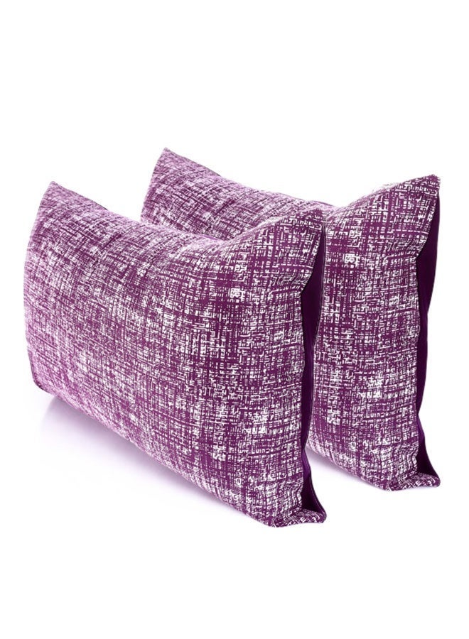 Tiba, Flat Microfiber Plain & printed bed sheet set,6 Pcs (Purple maze design) 220*240 cm - Image 3