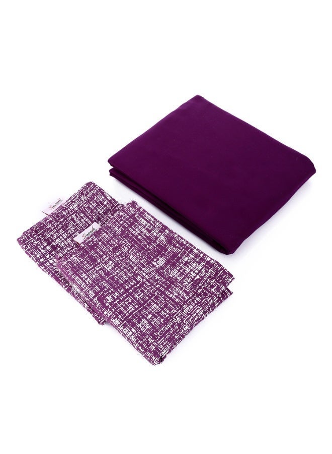 Tiba, Flat Microfiber Plain & printed bed sheet set,6 Pcs (Purple maze design) 220*240 cm - Image 5