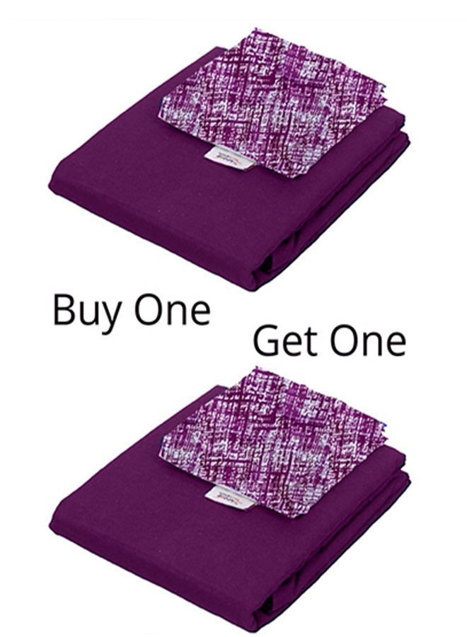 Tiba, Flat Microfiber Plain & printed bed sheet set,6 Pcs (Purple maze design) 220*240 cm - Image 2