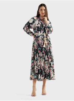 Floral Print High Neck Dress