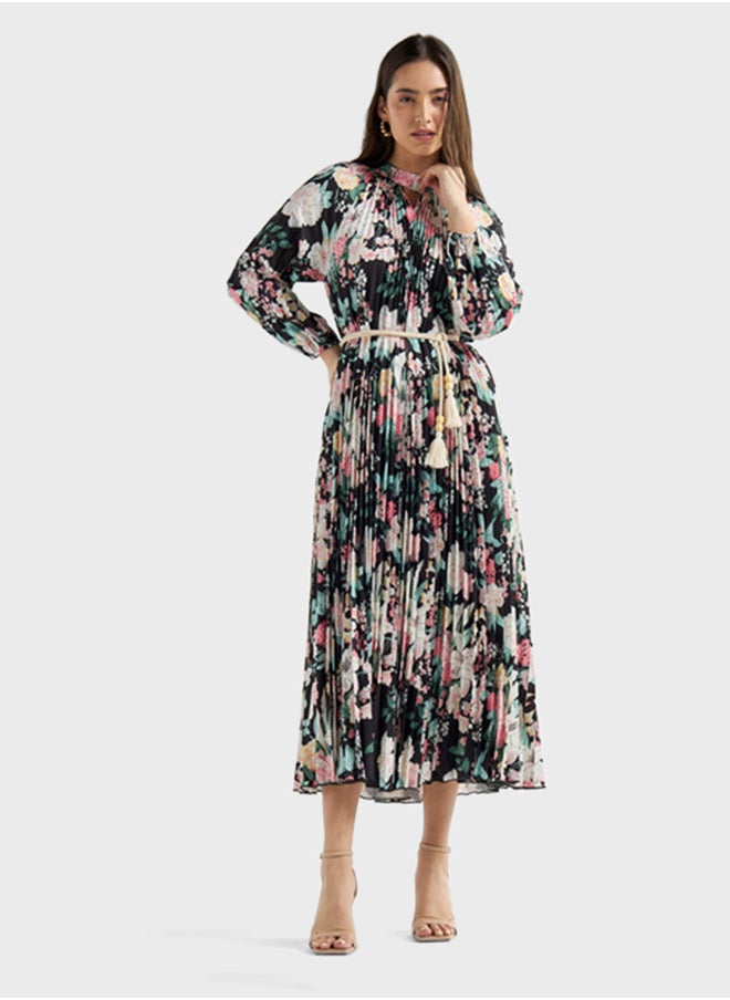 FAV - Floral Print High Neck Dress - Image 1
