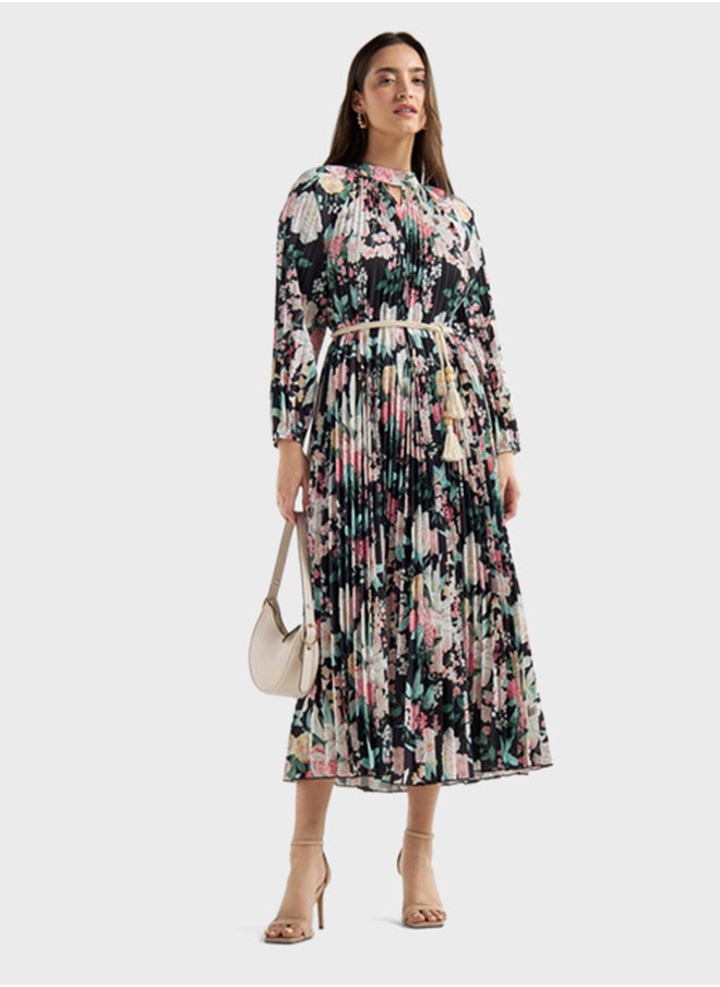 FAV - Floral Print High Neck Dress - Image 1