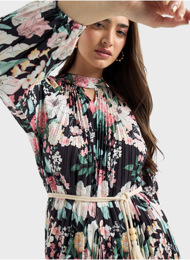 FAV - Floral Print High Neck Dress - Image 1