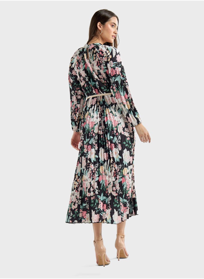 FAV - Floral Print High Neck Dress - Image 1