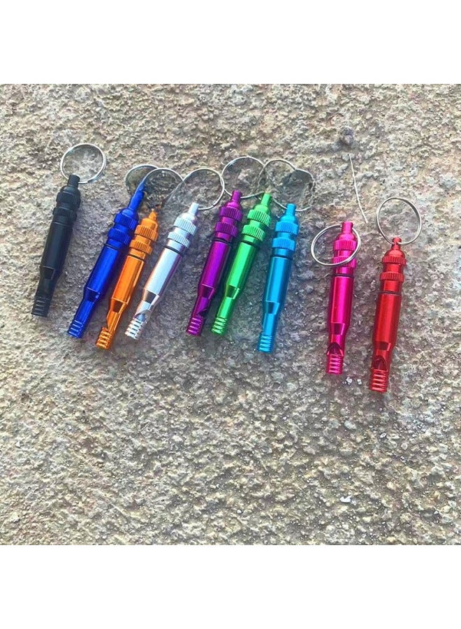 Generic Aluminum Alloy Multi-function Whistle Sealed Cabin Emergency Survival Whistle Emergency Survival Whistle Emergency Medicine Tank-Color:Red - Image 3