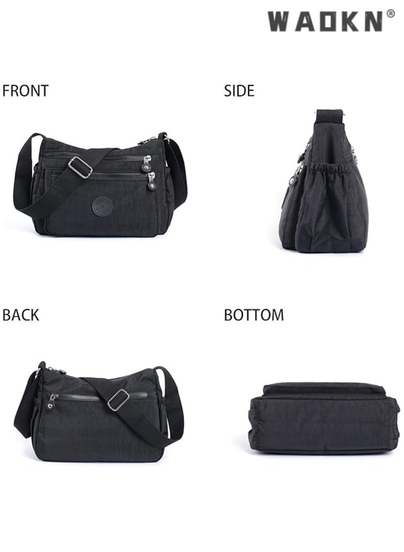 WAOKN Men And Women Fashion Versatile Multifunctional Messenger Bag Waterproof Handbag Casual Nylon Wallet Clutch Bag RFID Lightweight Messenger Bag Travel Essential Tools Easy To Clean - Image 2