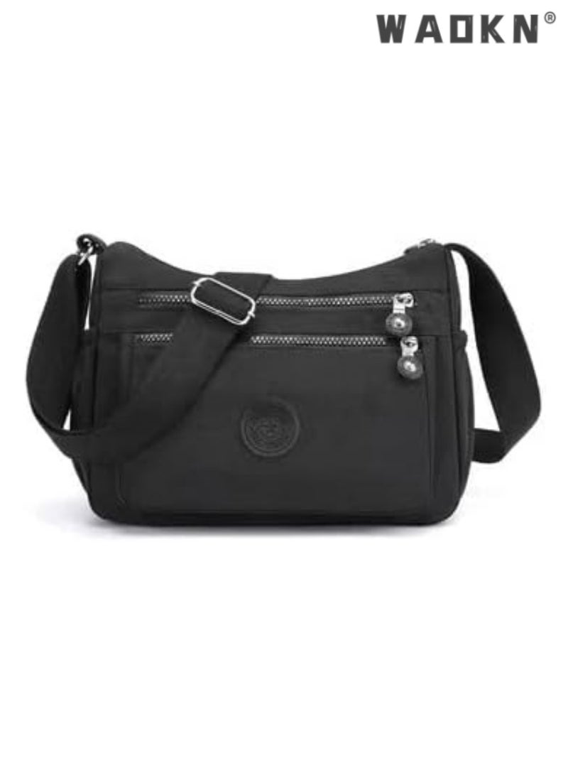 WAOKN Men And Women Fashion Versatile Multifunctional Messenger Bag Waterproof Handbag Casual Nylon Wallet Clutch Bag RFID Lightweight Messenger Bag Travel Essential Tools Easy To Clean - Image 1