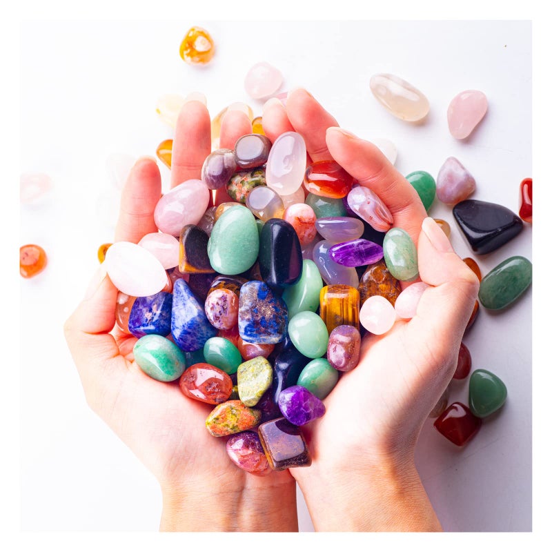 UU UNIHOM 3lbs Tumbled Crystals Bulk Polished Rocks Stones Healing Crystals and Stones for Tumbling,Assorted Crystals Gemstone for Jewelry Making,Healing,Meditation,Spiritual and Decor.(15MM) - Image 1