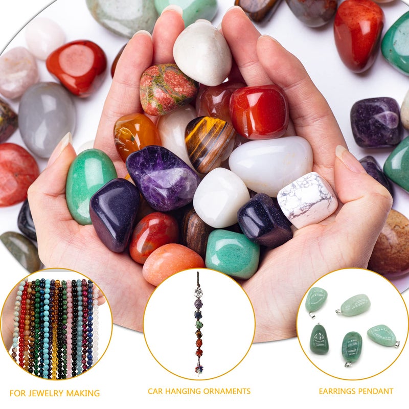 UU UNIHOM 3lbs Tumbled Crystals Bulk Polished Rocks Stones Healing Crystals and Stones for Tumbling,Assorted Crystals Gemstone for Jewelry Making,Healing,Meditation,Spiritual and Decor.(15MM) - Image 5