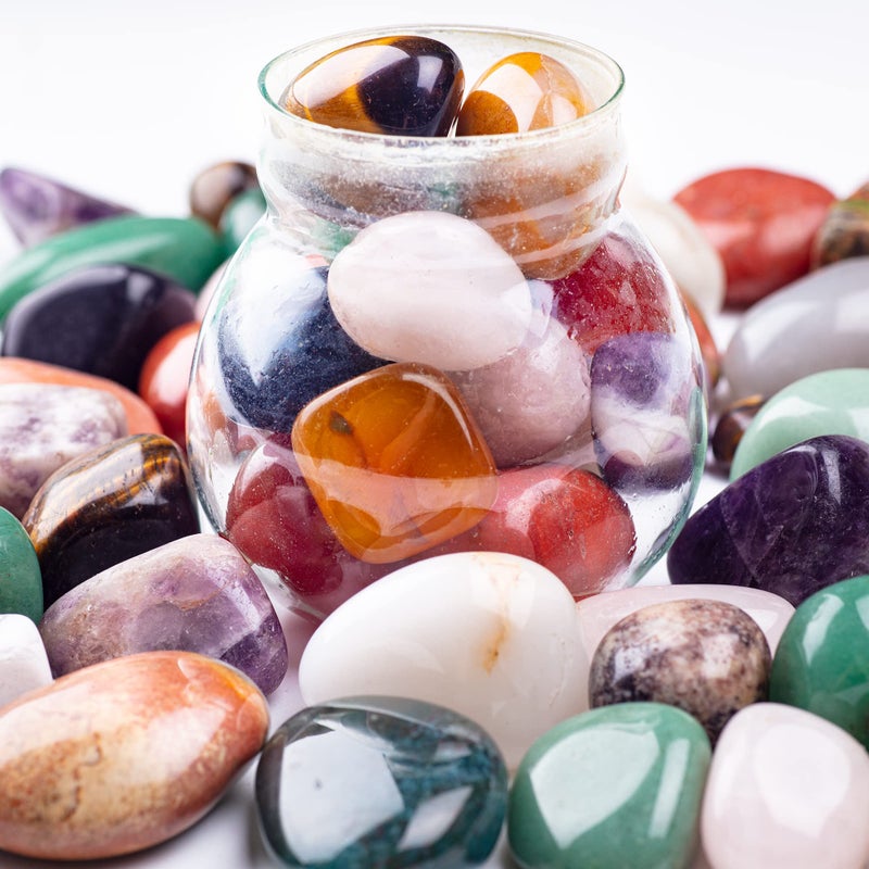 UU UNIHOM 3lbs Tumbled Crystals Bulk Polished Rocks Stones Healing Crystals and Stones for Tumbling,Assorted Crystals Gemstone for Jewelry Making,Healing,Meditation,Spiritual and Decor.(15MM) - Image 3