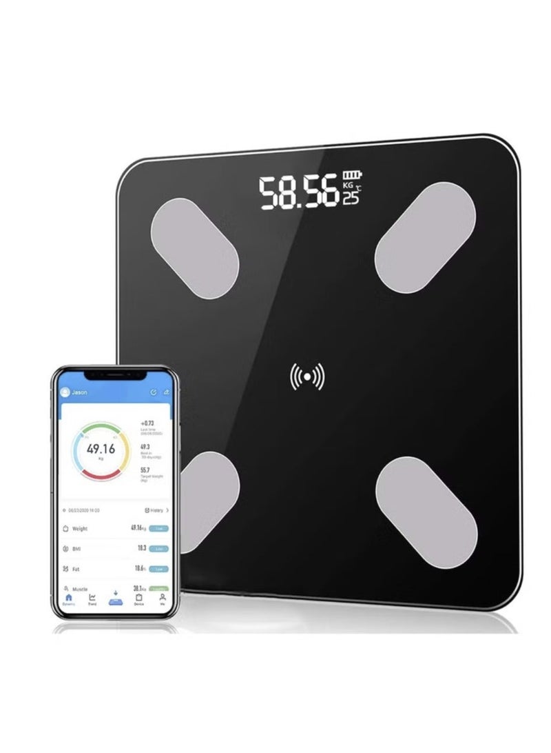 BMI Smart Bluetooth Body Weight Scale with APP – Ultra Slim, High Precision, Large Colored LED Display - Image 1