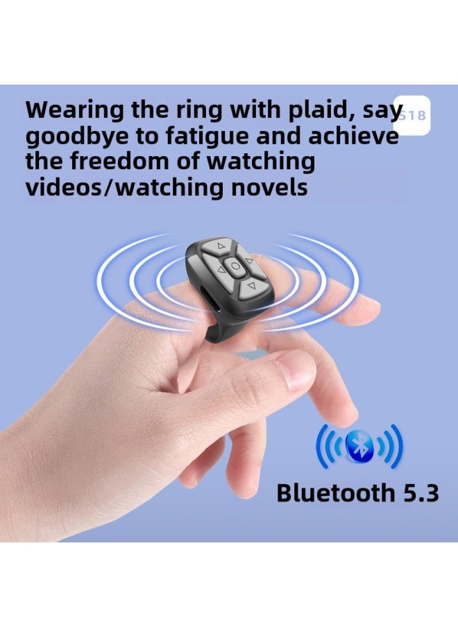 Generic - Shake Ring Remote Control Ring Bluetooth Remote Control Wireless Mobile Phone Camera Controller Lazy Remote Control Selfie-Color:Black - Image 1