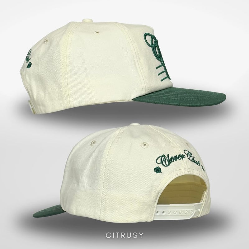 CITRUSY Vintage Low Profile Unstructured Hat | Cotton Flat Bill Snapback Rope Hat | Green St Patricks Day Irish Shamrock Lucky Clover Hiking Hat | Men & Womenâ€™s Cool Fitted Retro Cap (Clover Club | Green) - Image 3