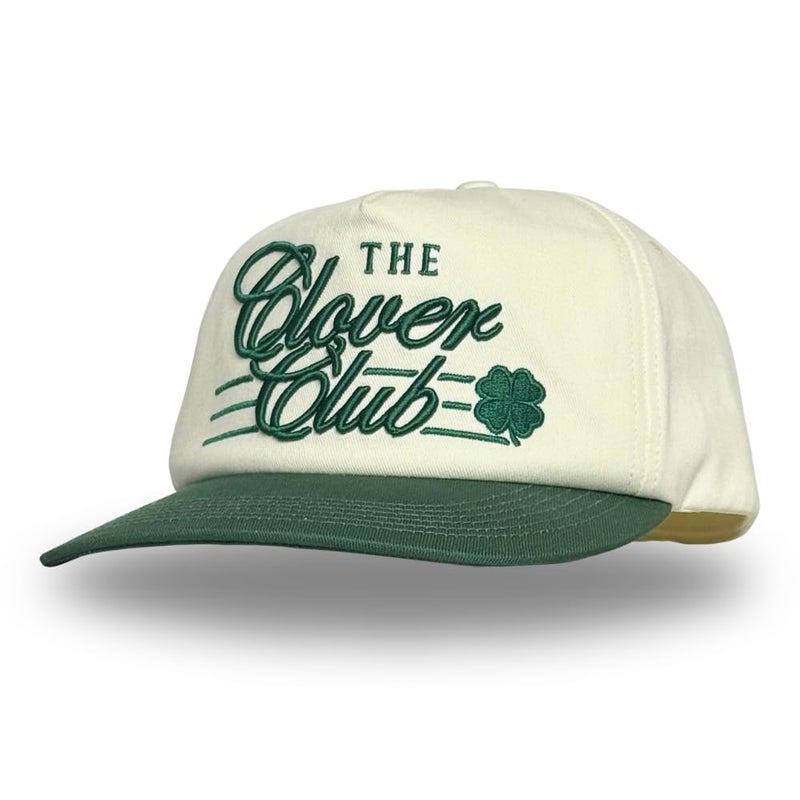 CITRUSY Vintage Low Profile Unstructured Hat | Cotton Flat Bill Snapback Rope Hat | Green St Patricks Day Irish Shamrock Lucky Clover Hiking Hat | Men & Womenâ€™s Cool Fitted Retro Cap (Clover Club | Green) - Image 1