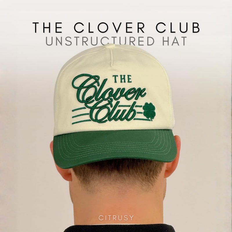CITRUSY Vintage Low Profile Unstructured Hat | Cotton Flat Bill Snapback Rope Hat | Green St Patricks Day Irish Shamrock Lucky Clover Hiking Hat | Men & Womenâ€™s Cool Fitted Retro Cap (Clover Club | Green) - Image 4