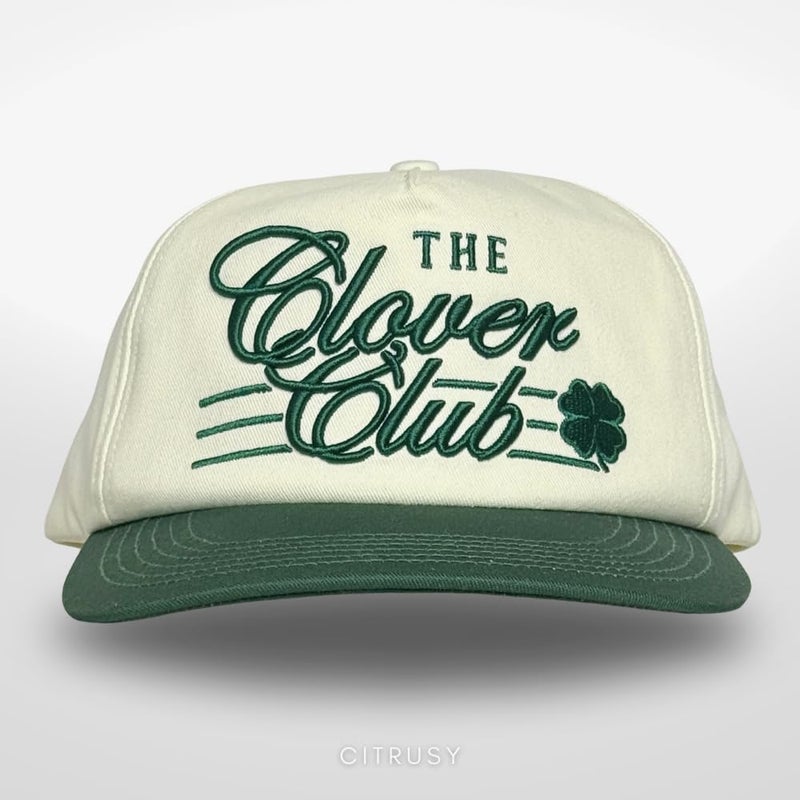 CITRUSY Vintage Low Profile Unstructured Hat | Cotton Flat Bill Snapback Rope Hat | Green St Patricks Day Irish Shamrock Lucky Clover Hiking Hat | Men & Womenâ€™s Cool Fitted Retro Cap (Clover Club | Green) - Image 2