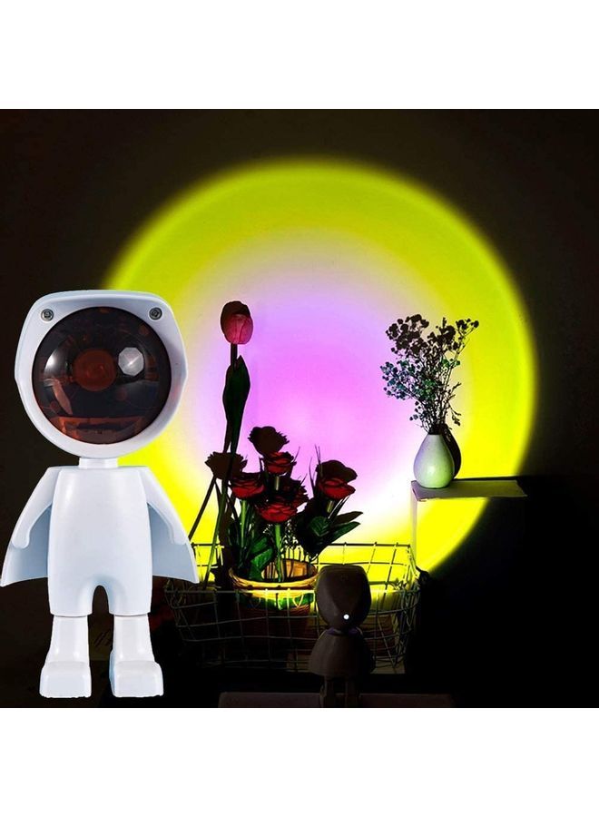 NIBEMINENT Robot Figure Projection Sunset Desk Light Lamp Multicolour