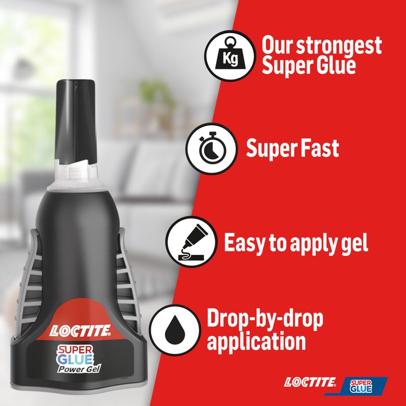 Loctite Super Glue Power Flex Control, Flexible Super Glue Gel, Superglue with Non-Drip Formula for Vertical Applications, Clear Glue with Precise Nozzle, 1x3 g - Image 2