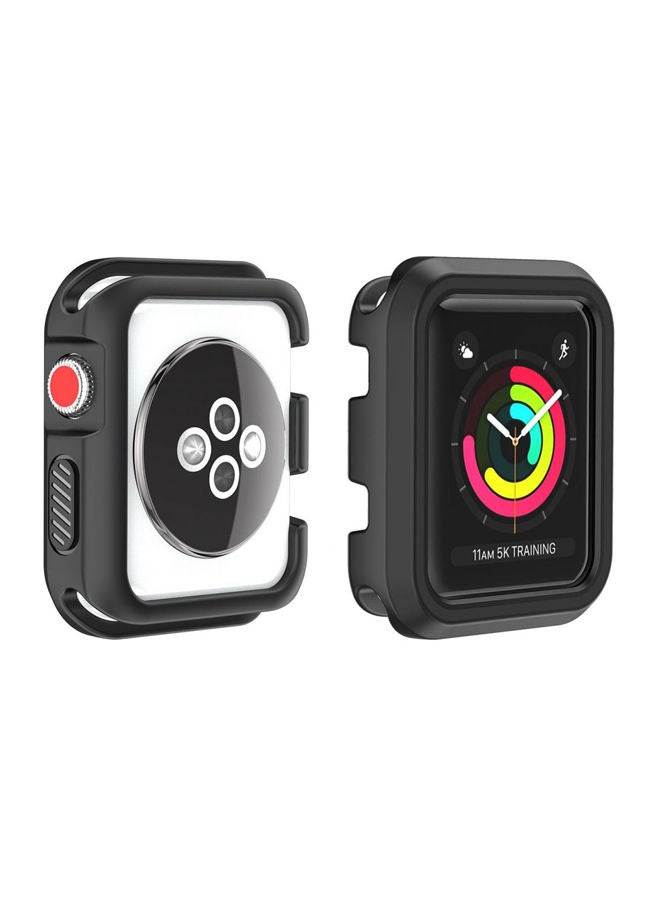 NIBEMINENT Protective Case Cover For Apple Watch 4/3/2/1 42mm Black - Image 2