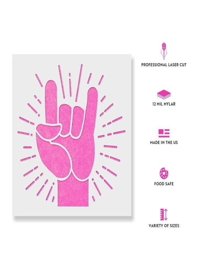 Stencil Revolution Rock Hand Stencil Template - Reusable Stencils for Painting in Small & Large Sizes - Image 2