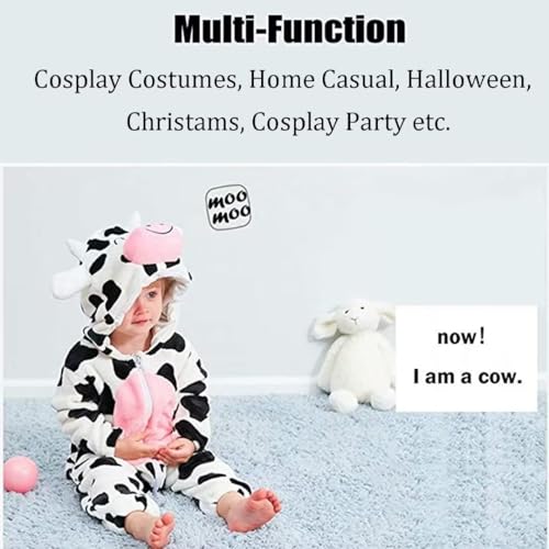 OLLULL Baby Cow Costumes Unisex Toddler Outfit Halloween Dress Up Romper 6-12 Months - Image 3