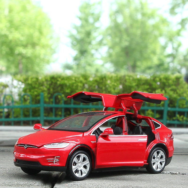 Baosilun Six-Door Sports Car Pull-Back Sound And Light Toy Car Gull Wing Door Metal Car 6610 Bulk Tesla - Image 3