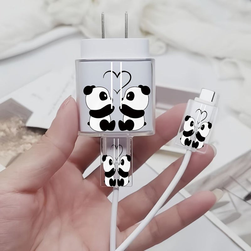 Love Panda 3Pcs Set Transparent 25W Charger Case for Samsung Galaxy Phone Cable Protection Sleeve - Image 2