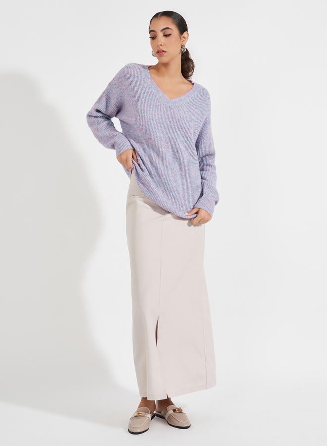Styli Oversized Regular Length V Neck Sweater  - Image 2
