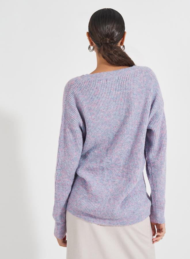 Styli Oversized Regular Length V Neck Sweater  - Image 4