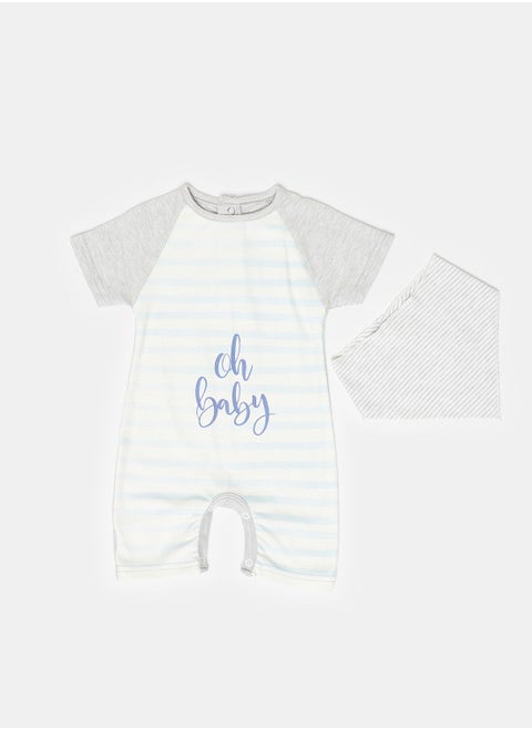 Pop up playsuit Grey for Baby Boy