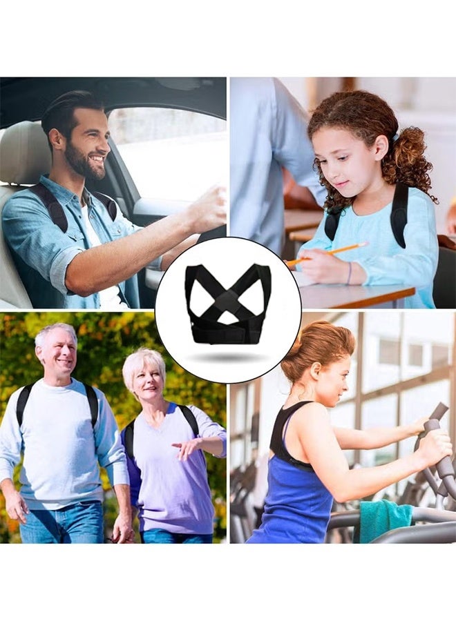 Posture Corrector for Men & Women, Back Brace, Shoulder Brace, Posture Corrector for Neck and Back Pain Relief, Adjustable Back Support, Posture Back Brace, Back Posture Corrector: Adjustable Shoulder Posture Support for Men & Women (Black, Medium) - Image 4
