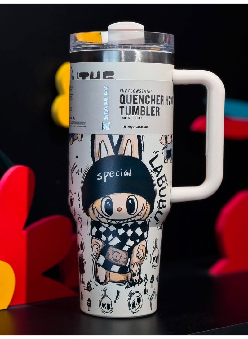 Stanley Labubu Quencher H2.0 40oz Limited Edition Tumbler | Double Wall Vacuum Insulated Stainless Steel Travel Mug with Handle & FlowState Lid | Keeps Drinks Cold 12h & Hot 7h | Eco-Friendly Reusable Cup with Straw Stopper – Exclusive Labubu Gift Box Packaging - Image 1
