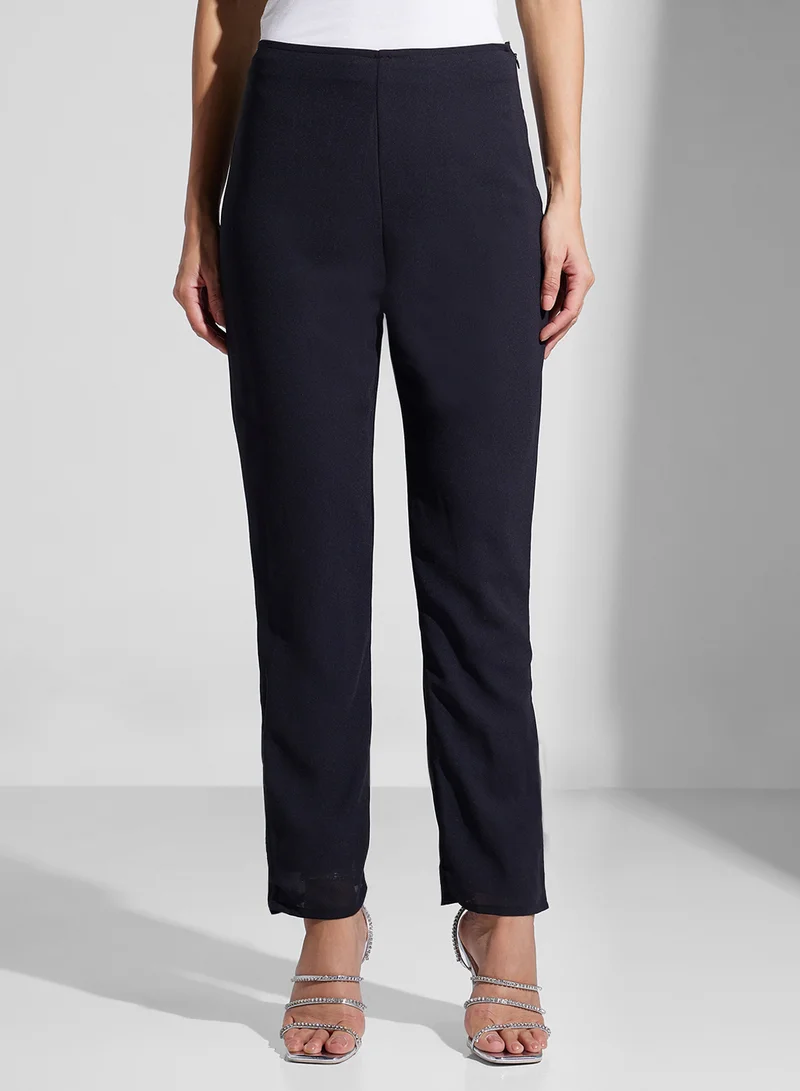 فروك اند فرل One Shoulder Top With Dipped Hem And Trouser Set